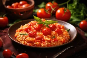 Risotto à la sauce tomate à la truffe d'été