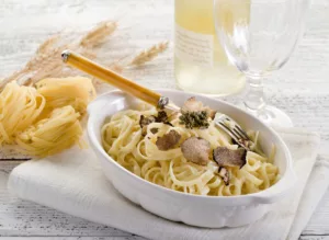 Tagliatelles à la truffe Bianchetto