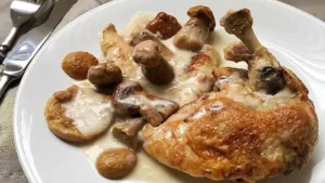 Cuisse de poulet crémeux aux cèpes